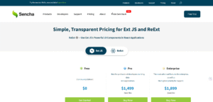 Sencha – UI Framework Pricing Page for Ext JS & ReExt