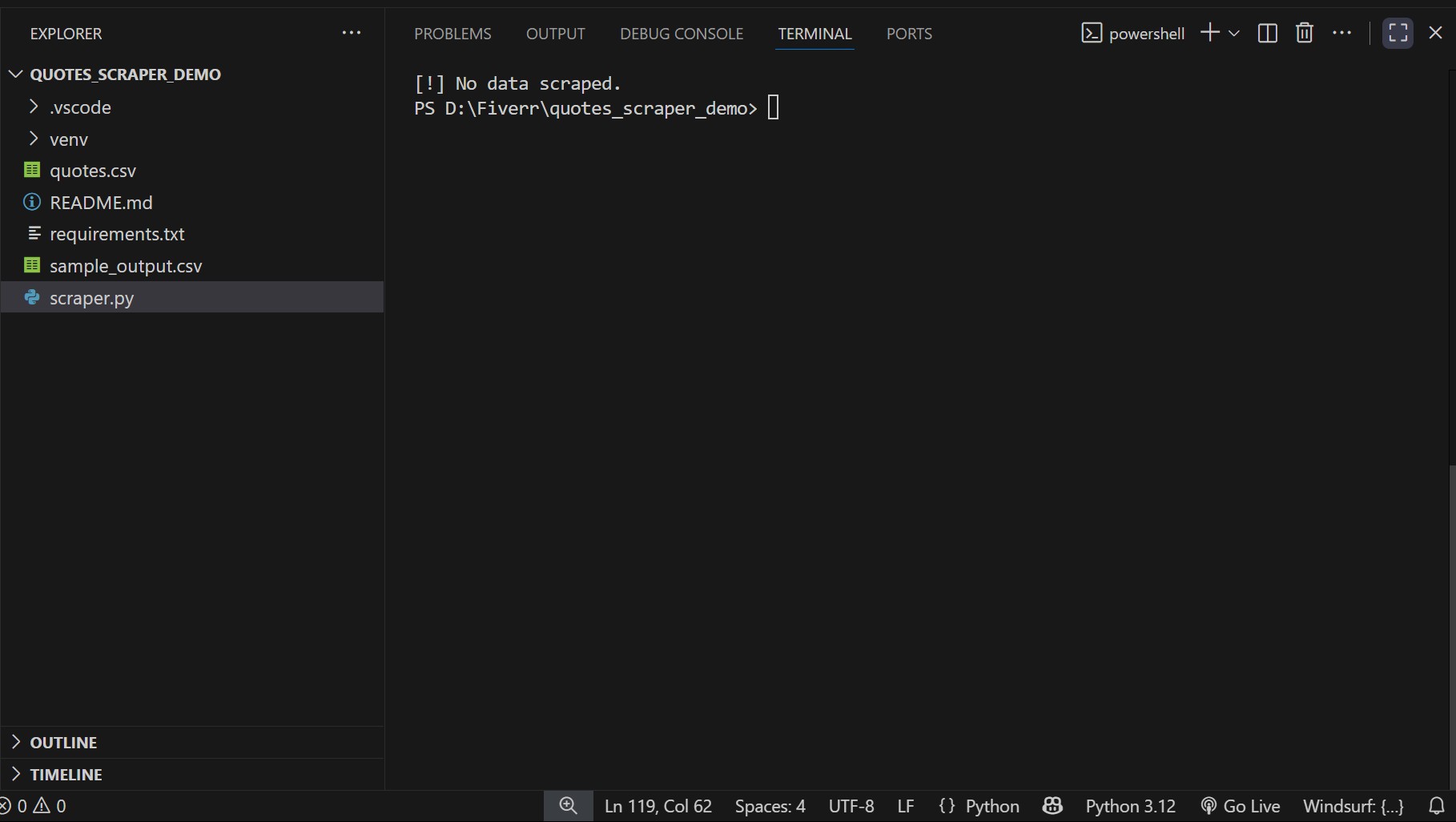 create a Python script to scrape data from websites